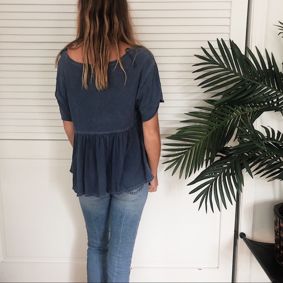 Free People Peplum Babydoll Tee - Picture 2 of 4